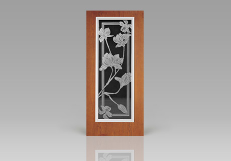 Etched & Carved Glass garage doors